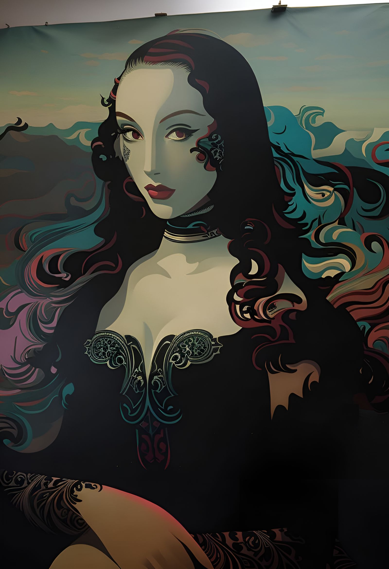 Punk Rock Birth of Venus in Borderlands Style