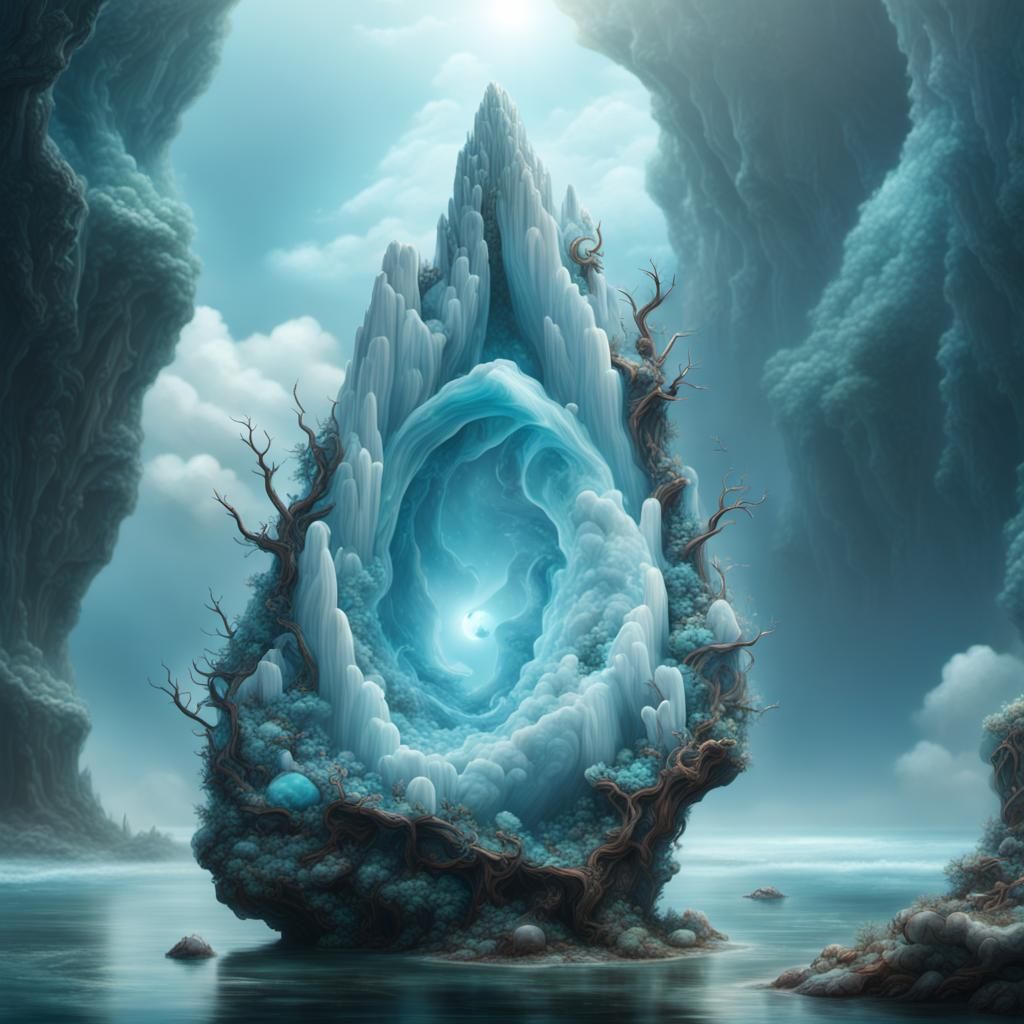 Pregnant Larimar Crystal Fairy: Epic Digital Painting