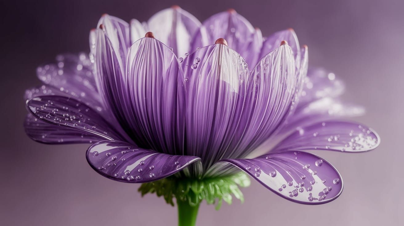 Ethereal Purple Glass Bloom