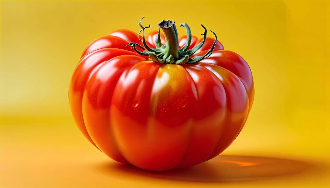 Abstract Trumpet Tomato Art in Complementary Colors