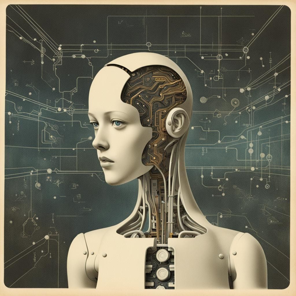 Postcard Illustration of Artificial Intelligence