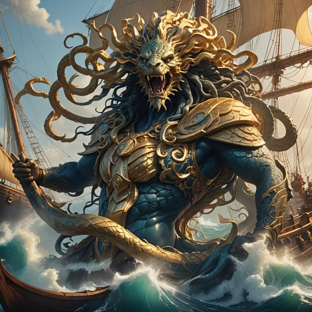 Gorgon Figurehead Radiates Power on High Seas