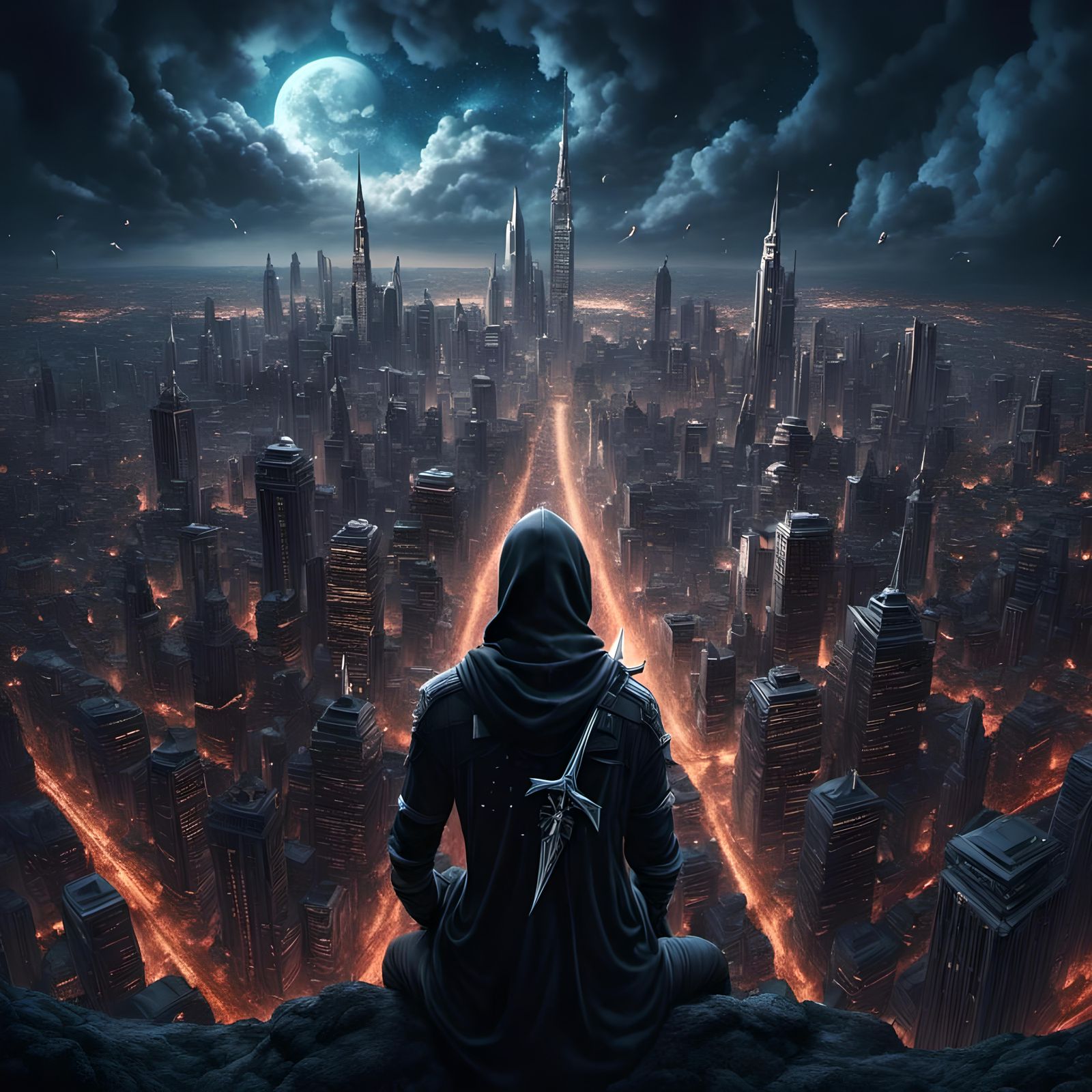 City in the Sky with Falling Daggers