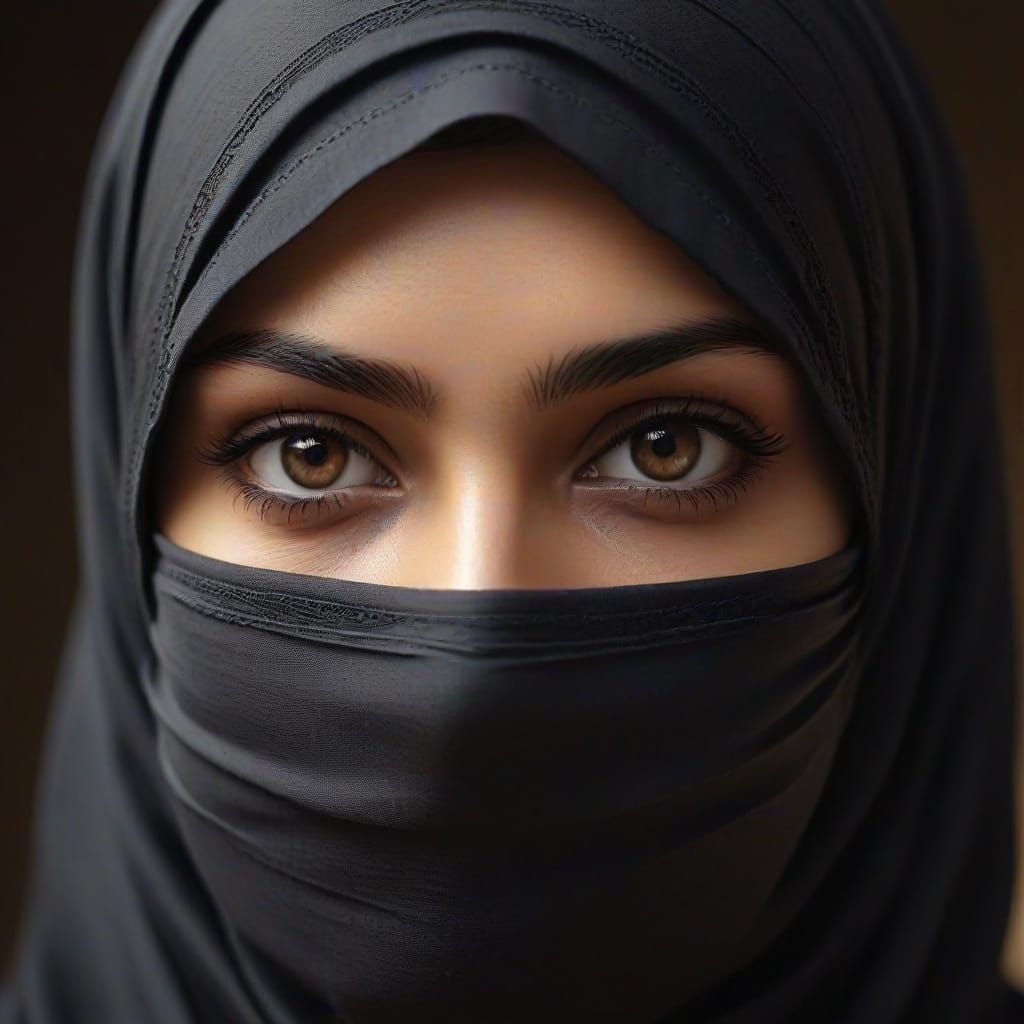 Striking Portrait of a Muslim Woman in Niqab