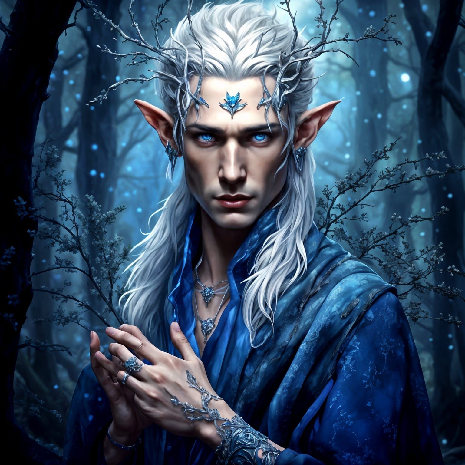 Ethereal Woodland Elf in Regal Attire