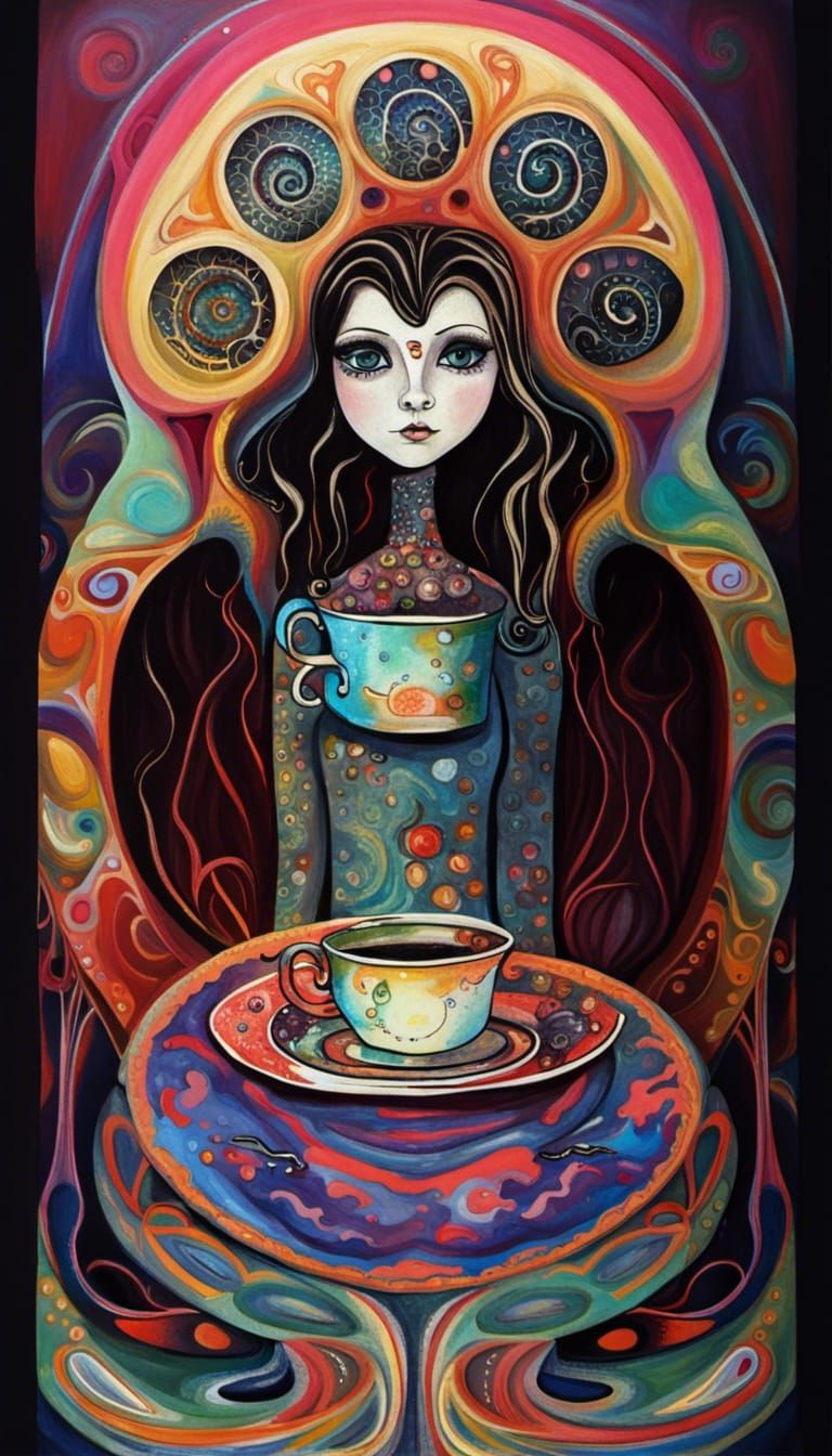 Teacup Pixie Playground: Abstract Art in Complementary Color...