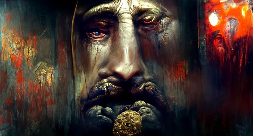 Judas Iscariot Portrait in Digital Matte Painting Style