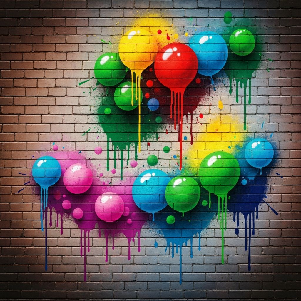 Vibrant Graffiti Microbes as Papercraft Art