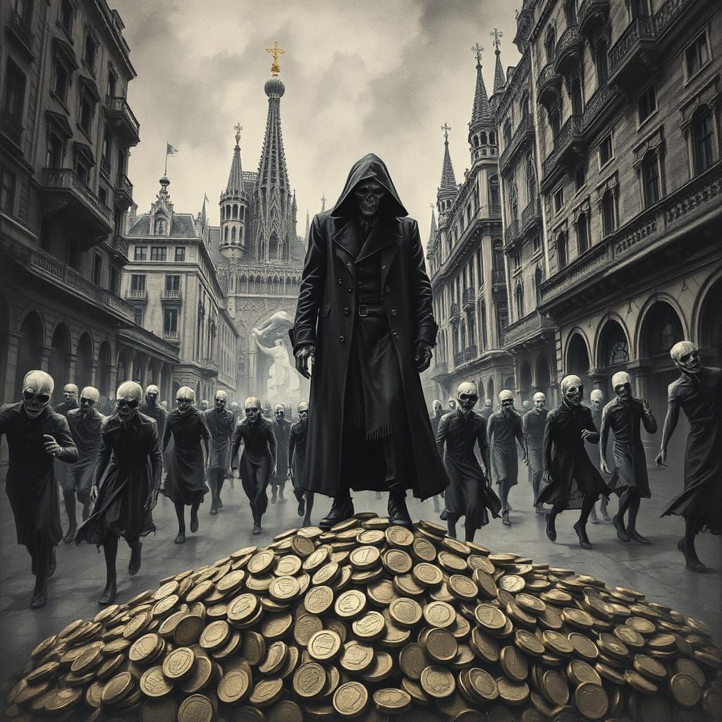 Bleak Cityscape of Gaudí's Barcelona Under Corruption