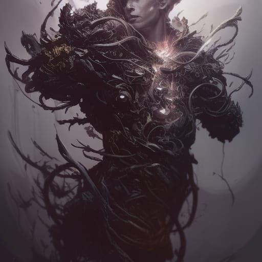 Dark Fantasy Warrior in Hyper-Detailed Digital Art