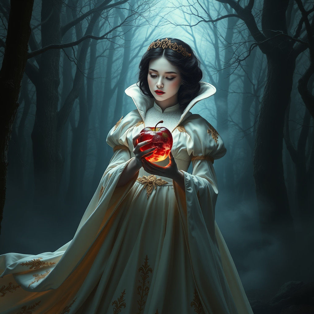Snow White with Crystal and Poisoned Apple