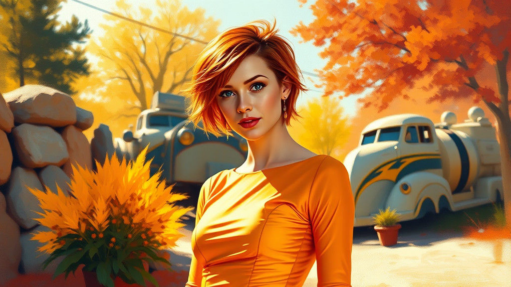 Vibrant Woman in Sunlit Impressionist Style