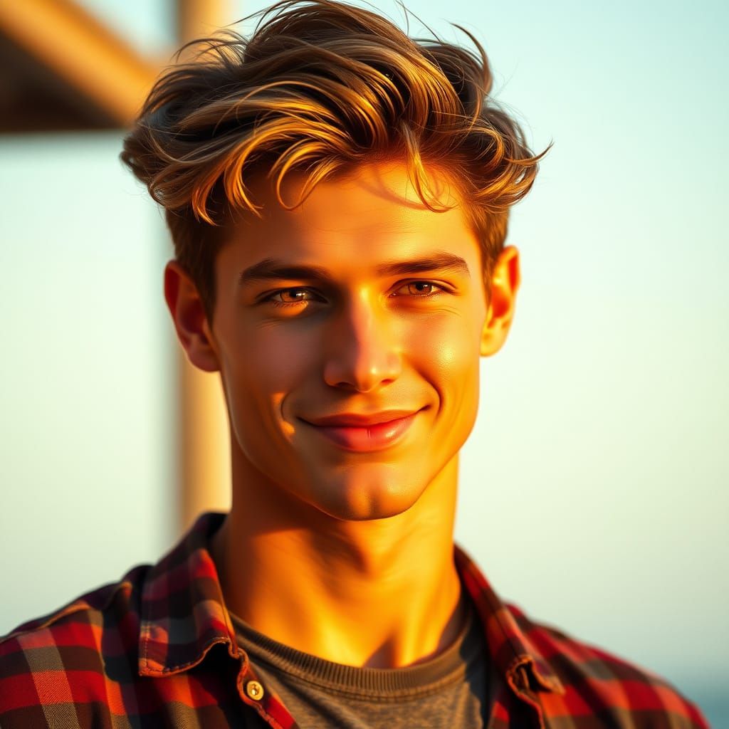 Young Man as Heartbreaker in Golden Hour Portrait