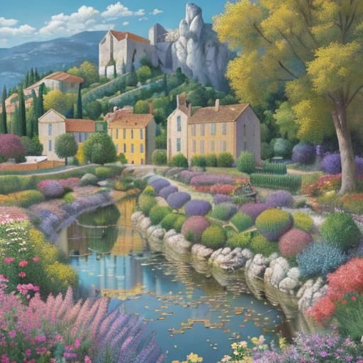 Detailed Provence Landscape Puzzle Art
