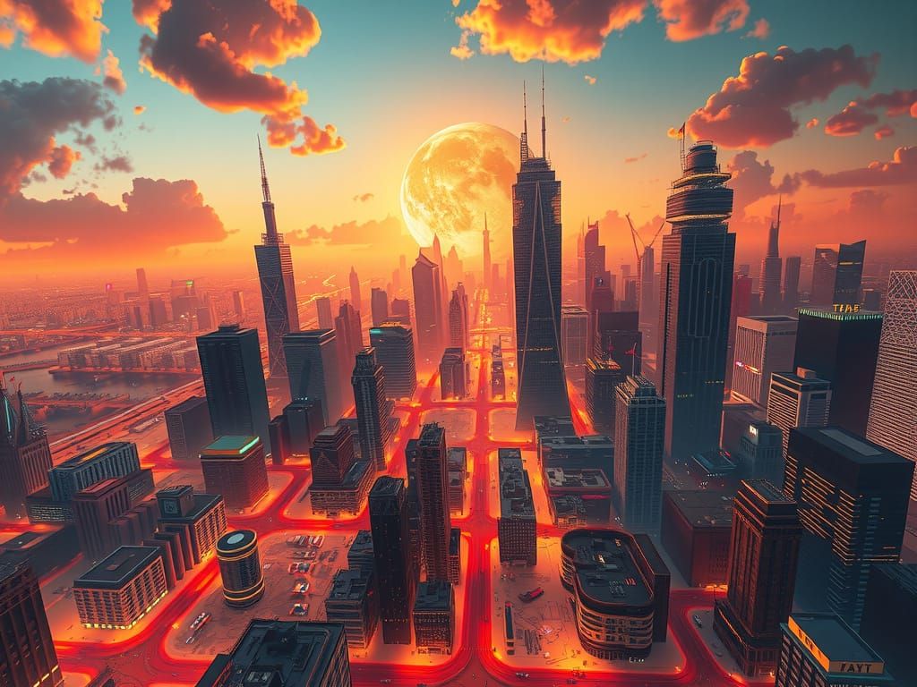 Melting Metropolis: A Cyberpunk Digital Matte Painting