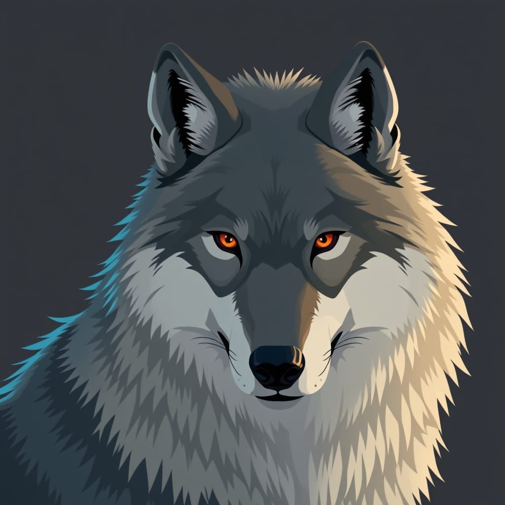 Majestic Wolf in Cel-Shaded Style