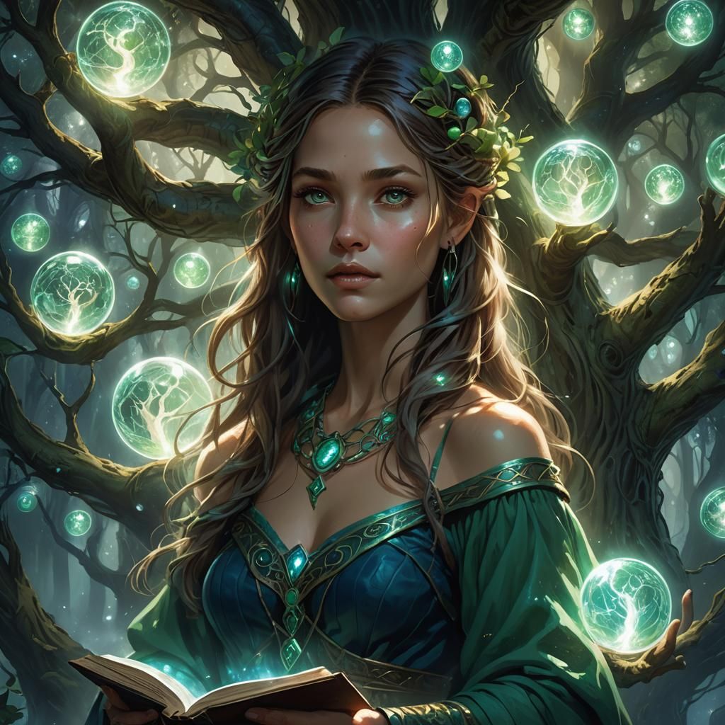 Olivia in Mystical Realm: Fantasy Portrait