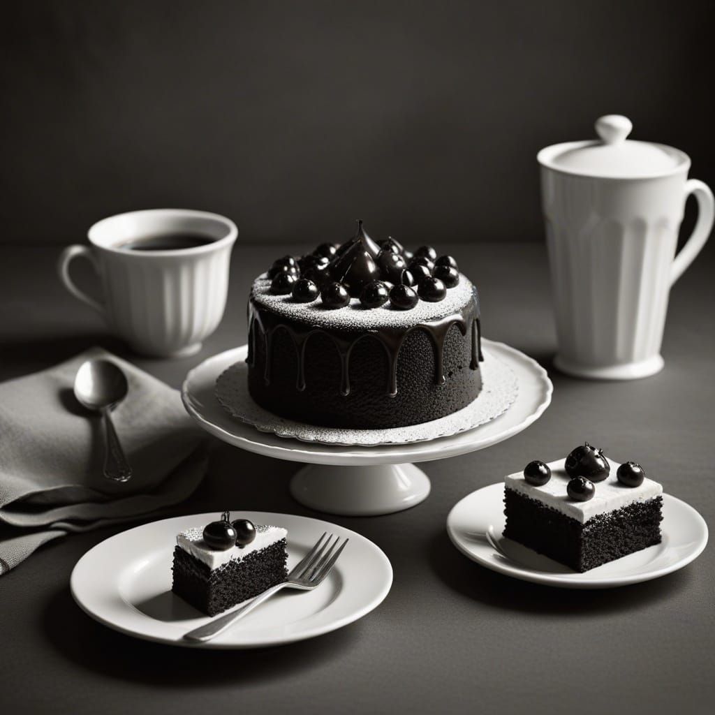 Monochrome Still Life of a Modern Mini Cake