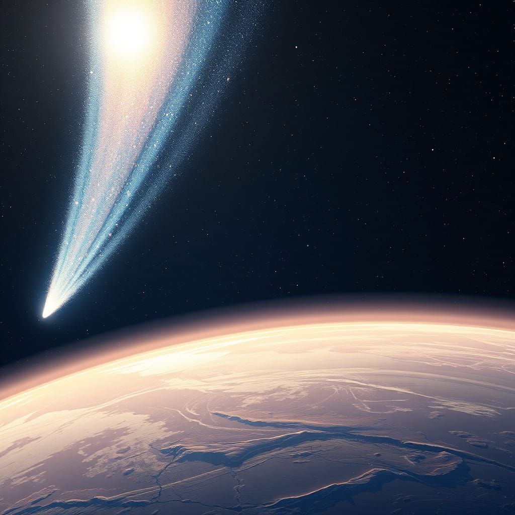 Ethereal Comet soars through the Cosmos in 3D Anime Art