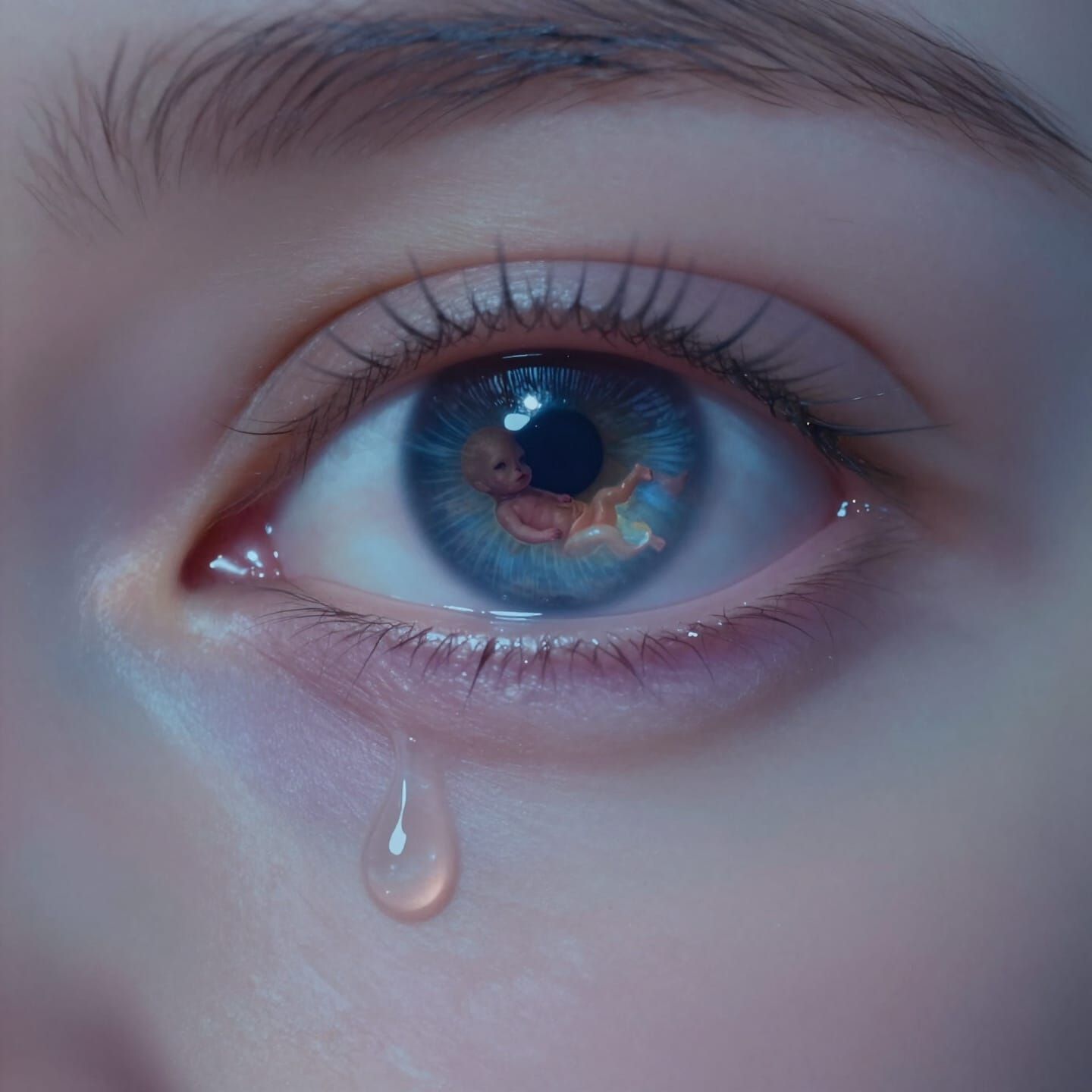 Grief and Loss: Eye With Embryo Tear