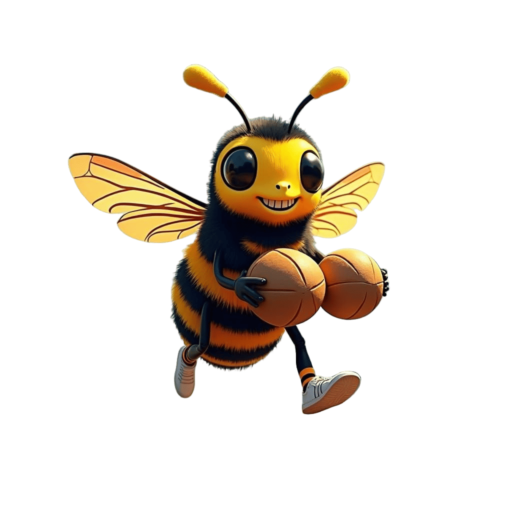 Cartoon Bumblebee Runs Race in Pop Art Style