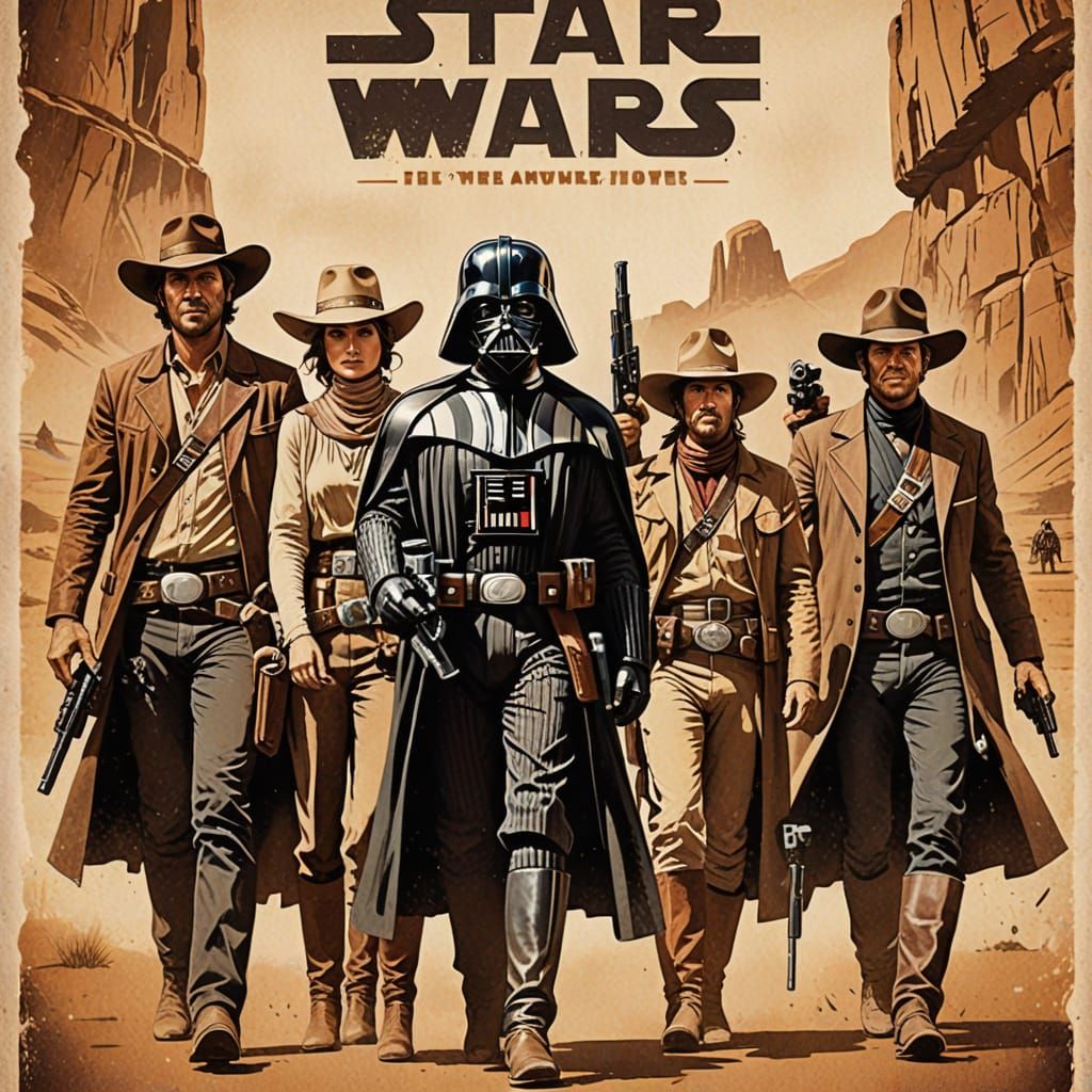 Star Wars Characters as Western Heroes in Vintage Poster Sty...