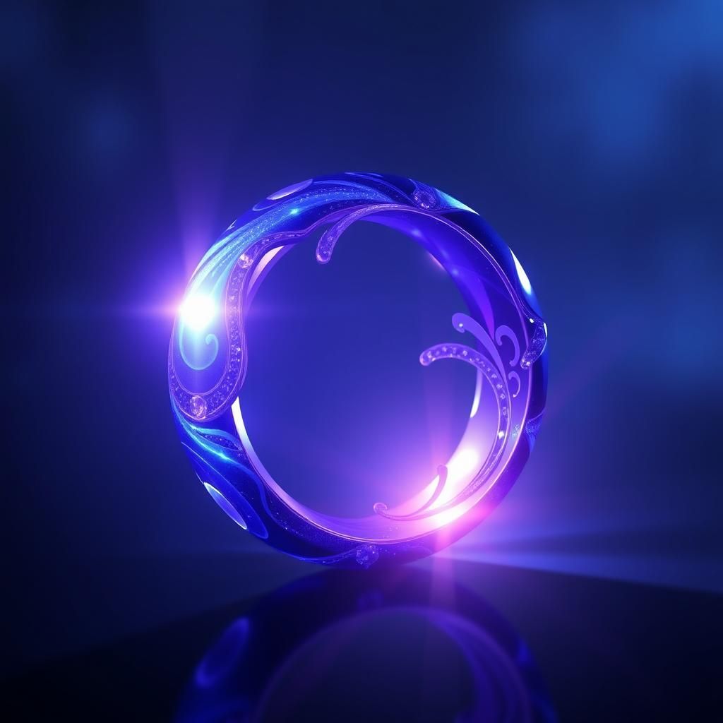 Dazzling Blue-Violet Ring: Detailed Matte Painting