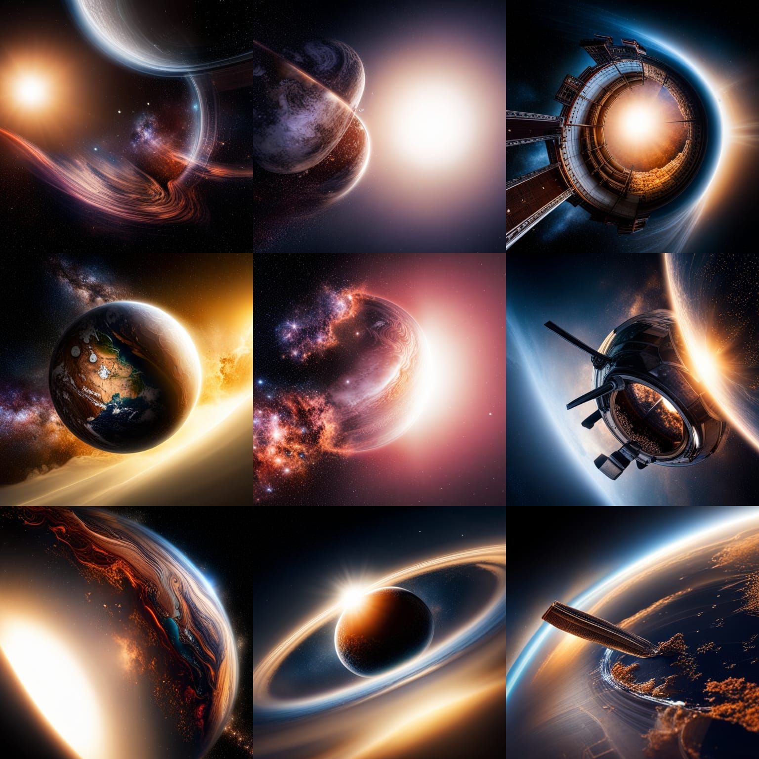Hyperrealistic Coffee in Space, Cinematic Still