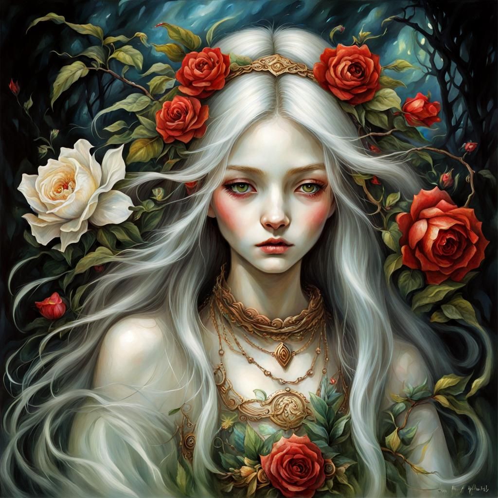 Celestial Bride in Oil Painting Style