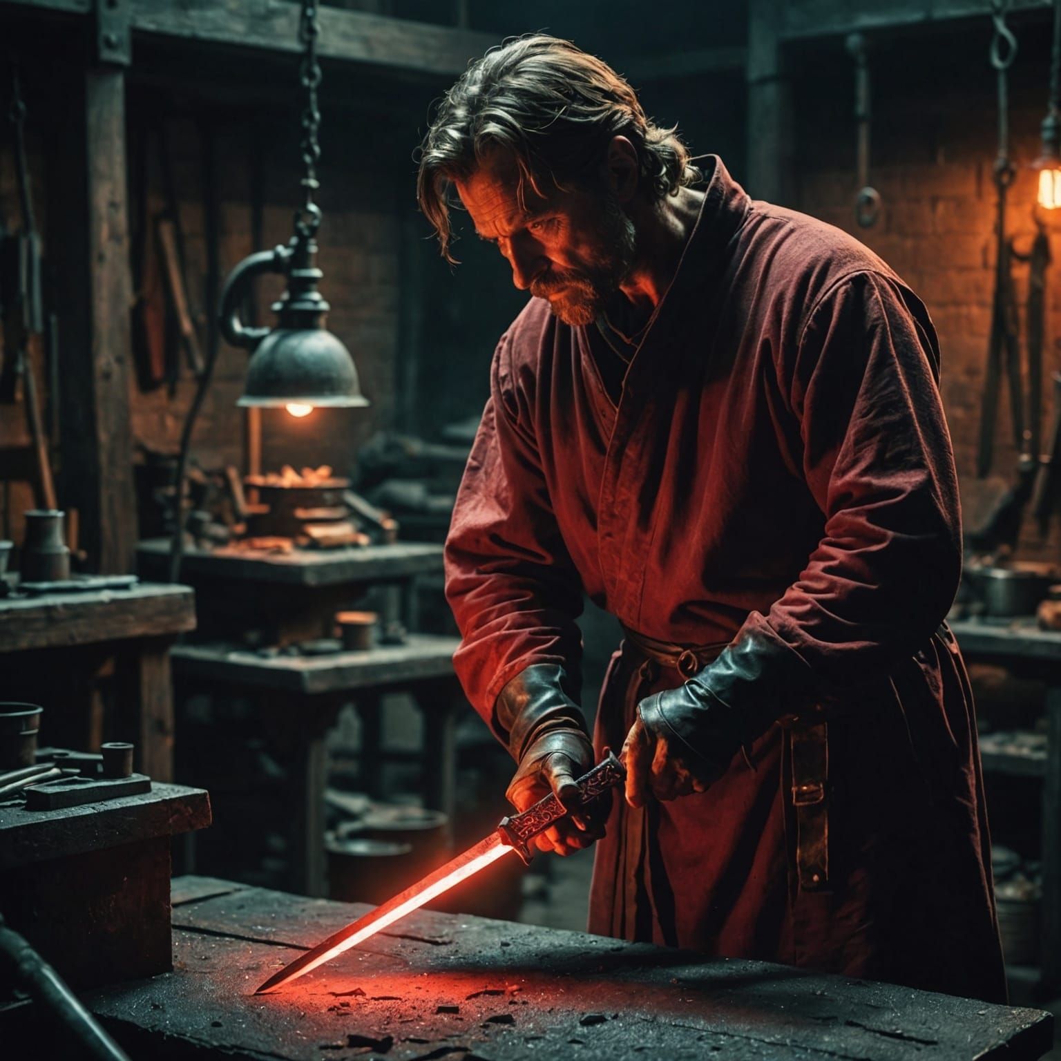 Ironsmith Forges a Red Glowing Sword