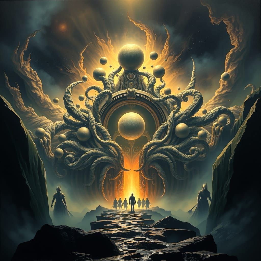 Yog-Sothoth: Gate to Ancient Horrors as Oil Painting