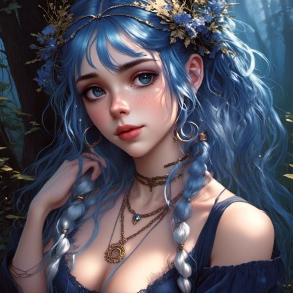 Blue-Haired Girl Inspired by Gershwin's Rhapsody in Blue