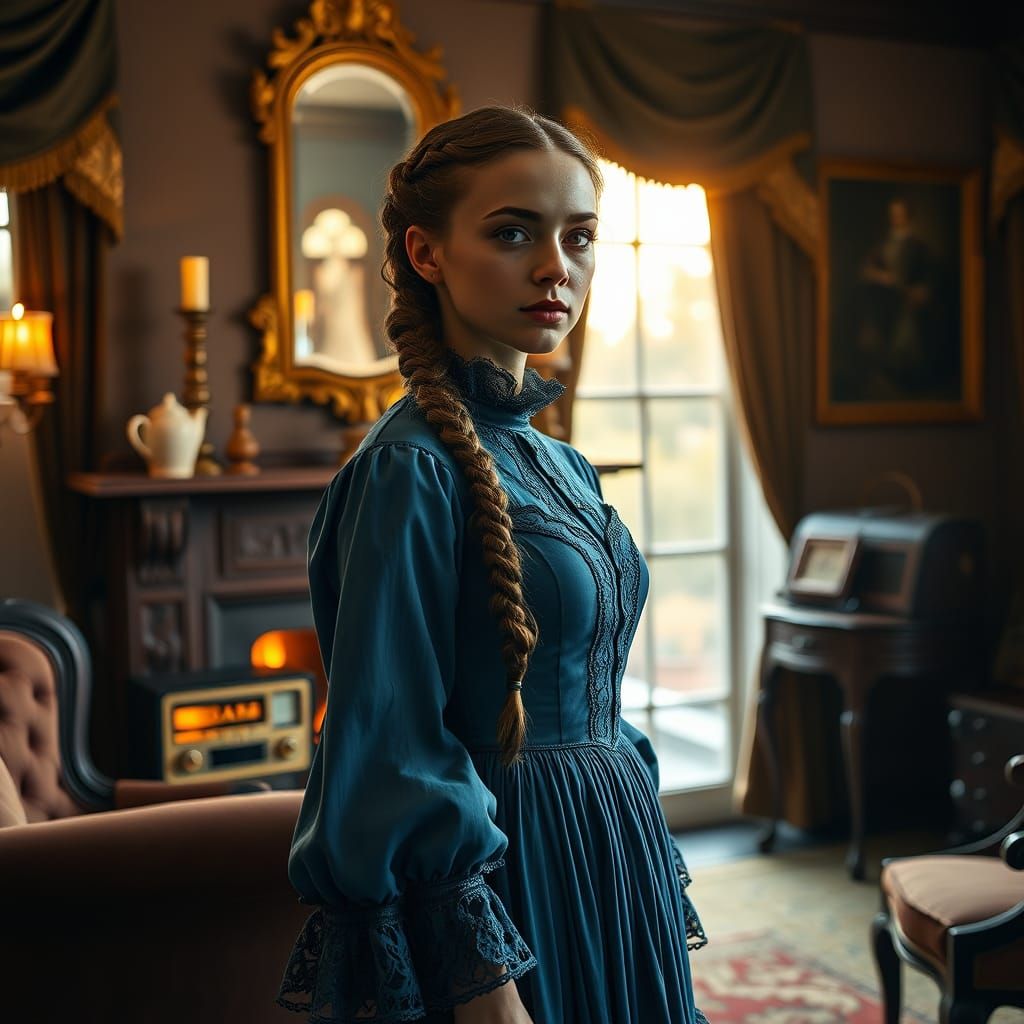 Elegant Victorian Lady in a Lavish Parlor