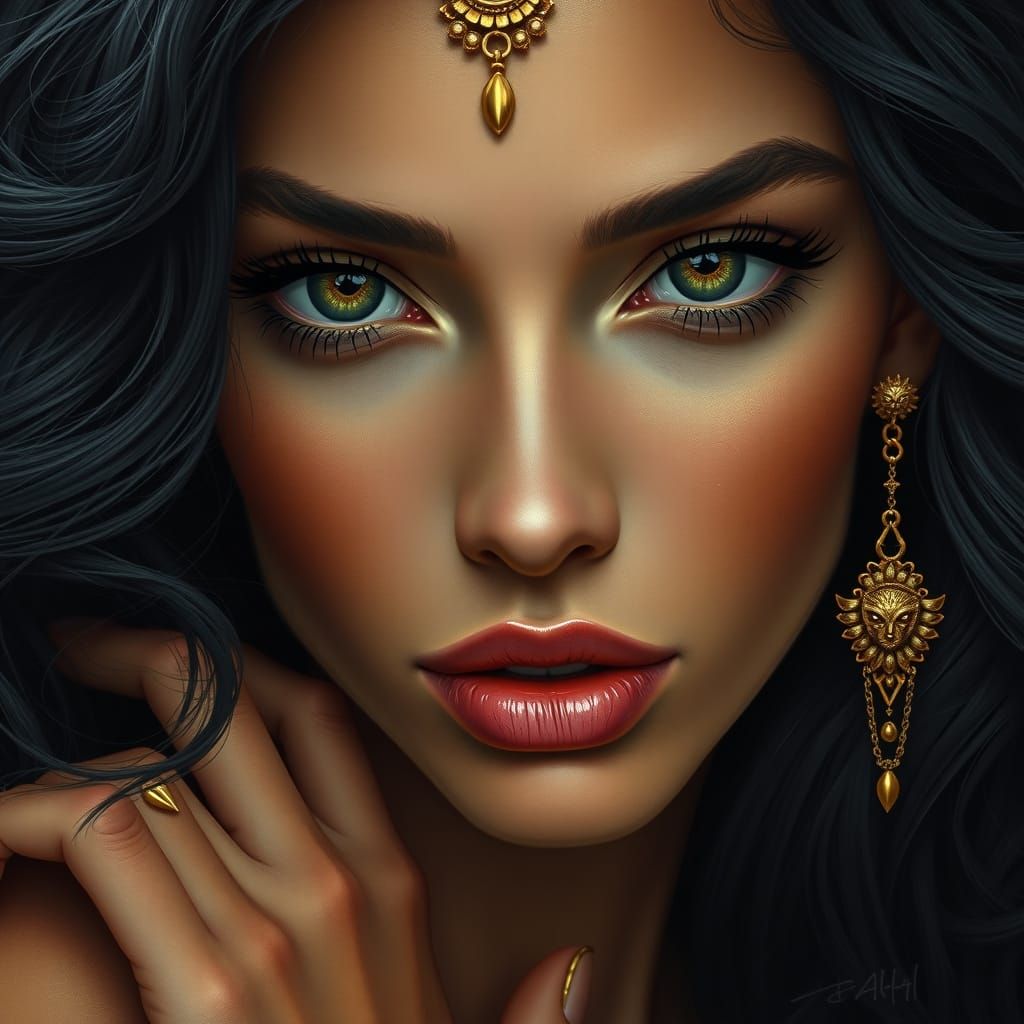 Ethereal Fantasy Beauty in Dark Realism Style