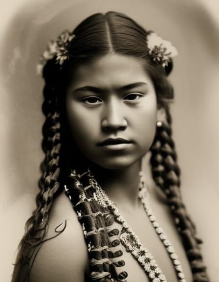 Elaborate Portrait of a Polynesian Woman