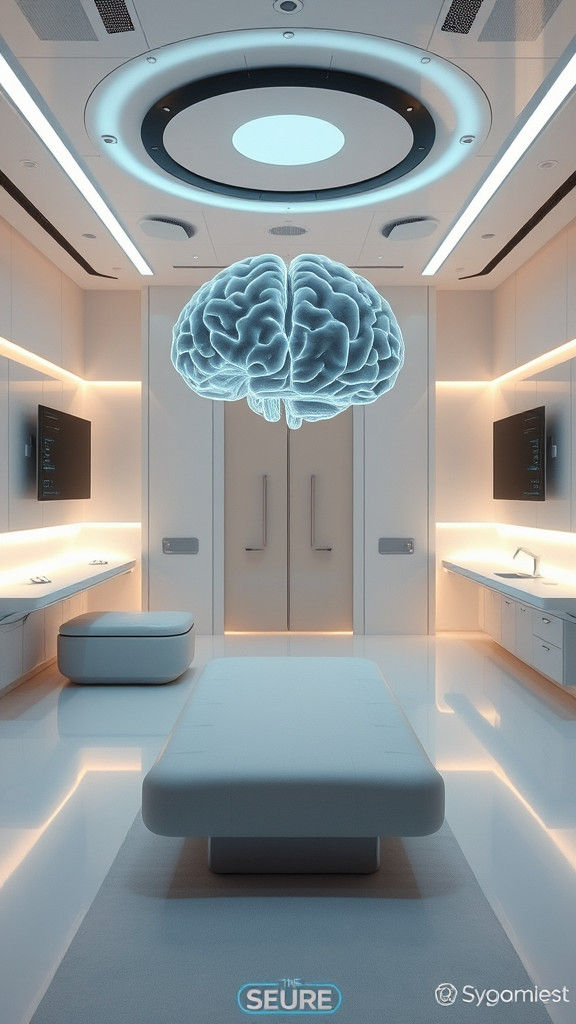 Futuristic Neurotherapy Clinic with Brain Stimulation Techno...