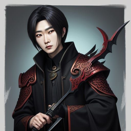 Jinu Kpop Demon Hunter in Dynamic Action Pose