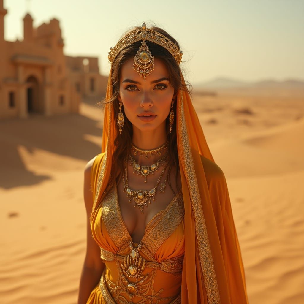 Regal Desert Queen in Golden Splendor