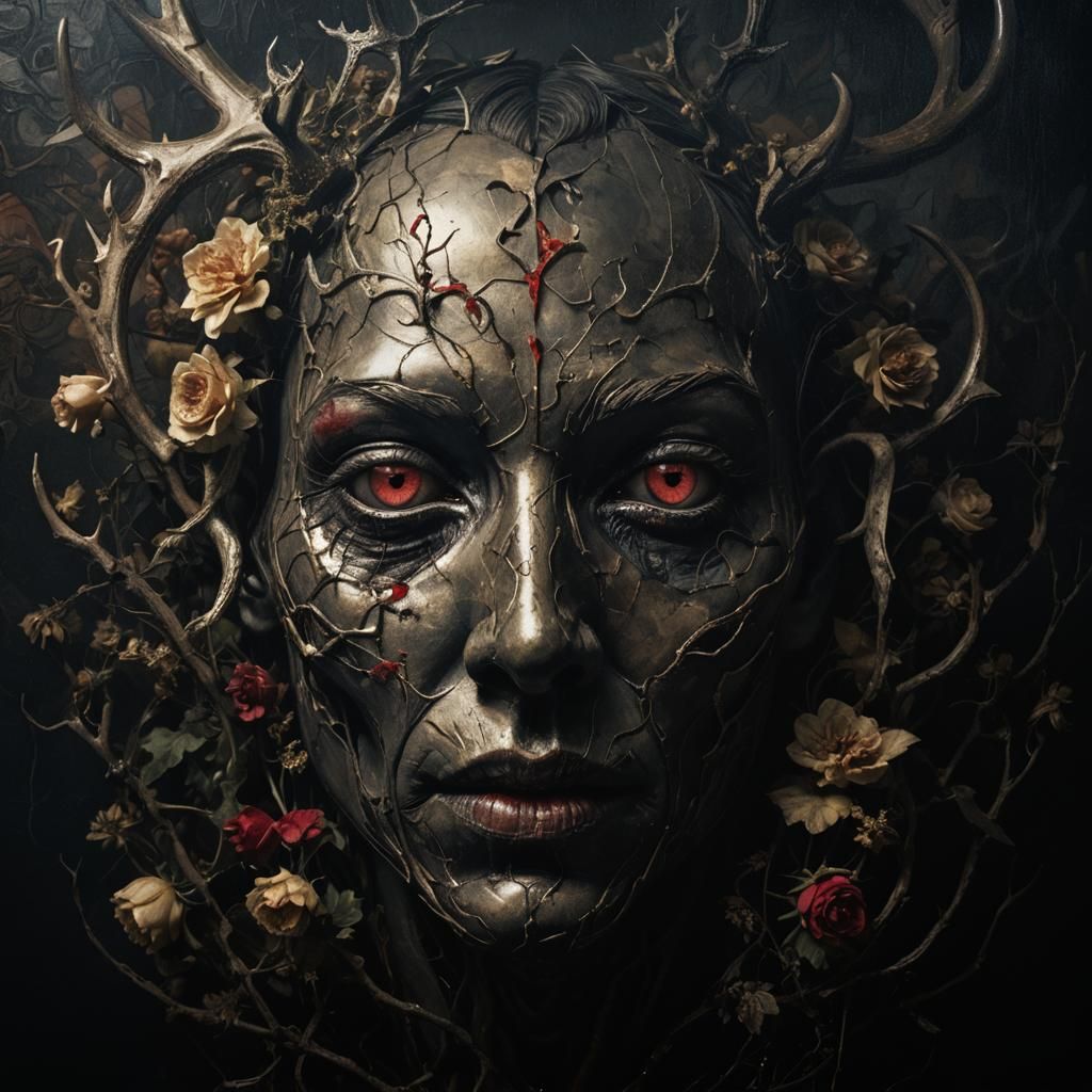 Surreal Fairy Constricted in Heart Fabric