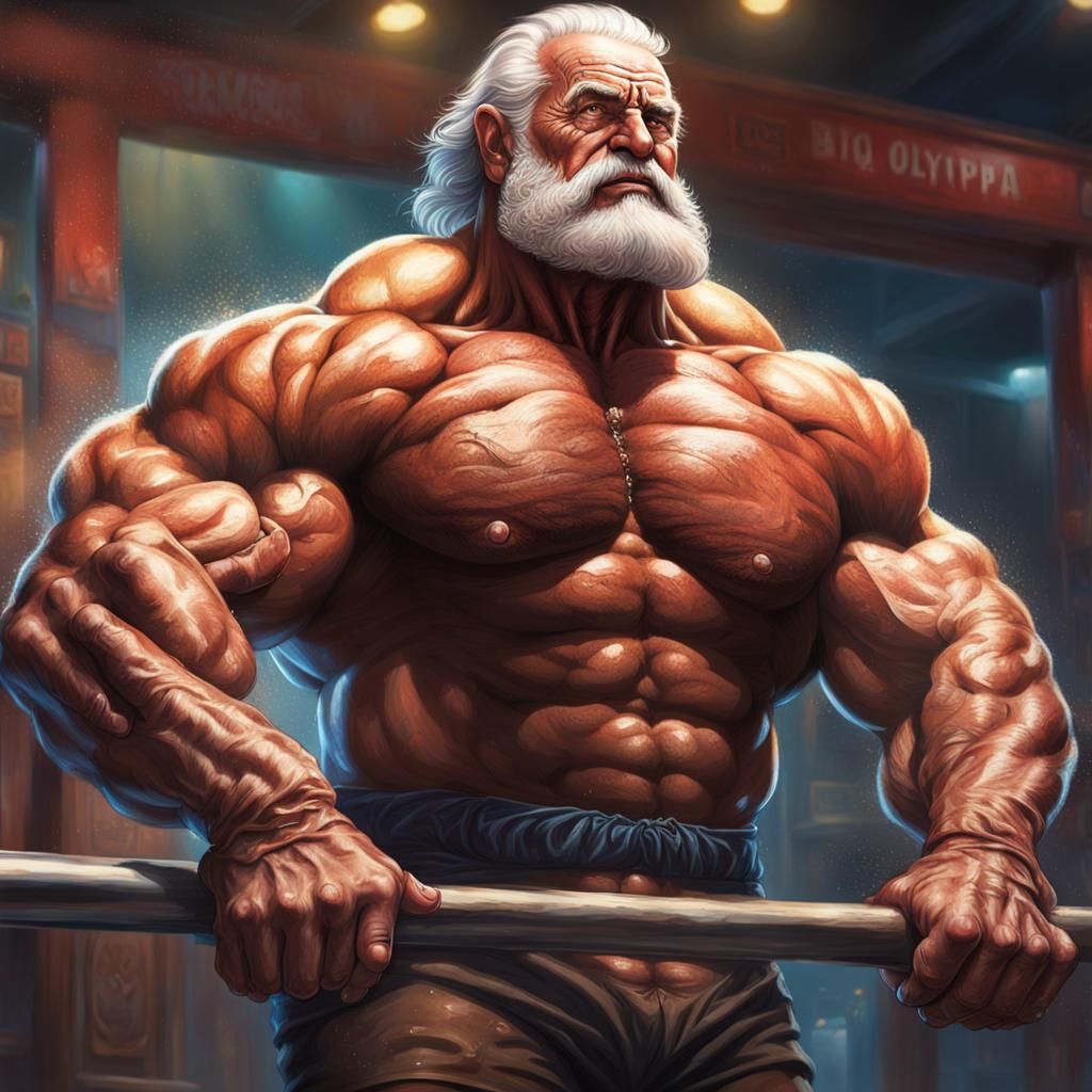 Hyperrealistic Muscular Figure with Arms Tied