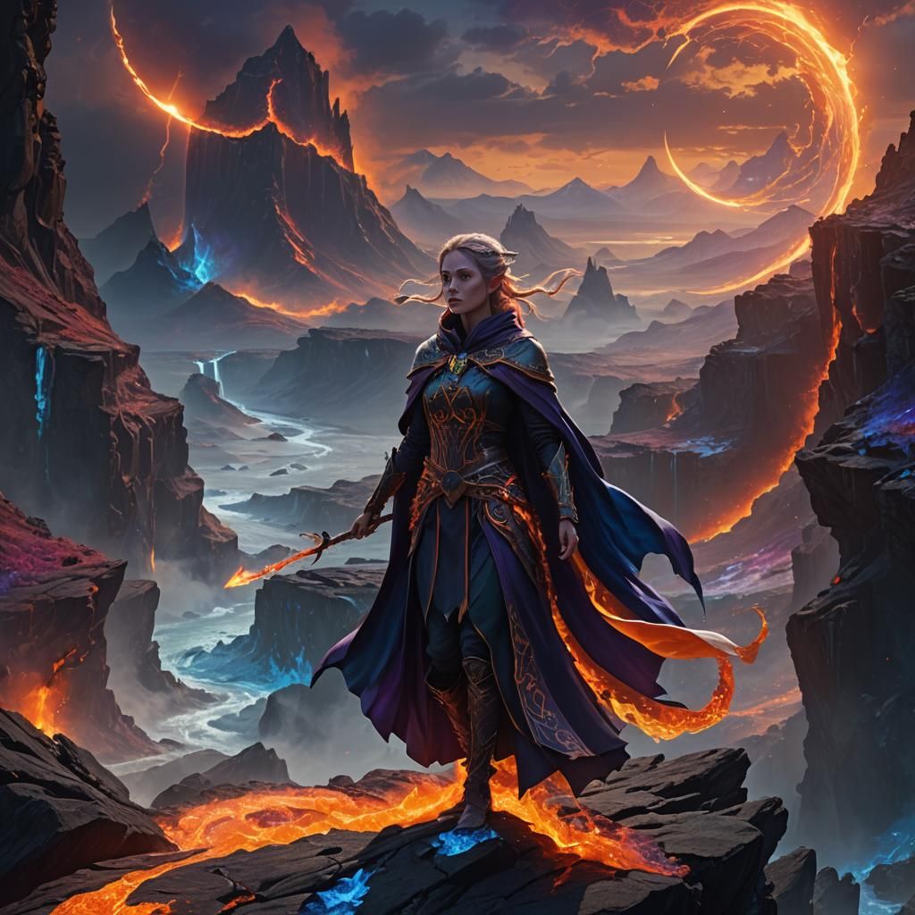 Eclipse Elf Female in Explosive Art Deco Style