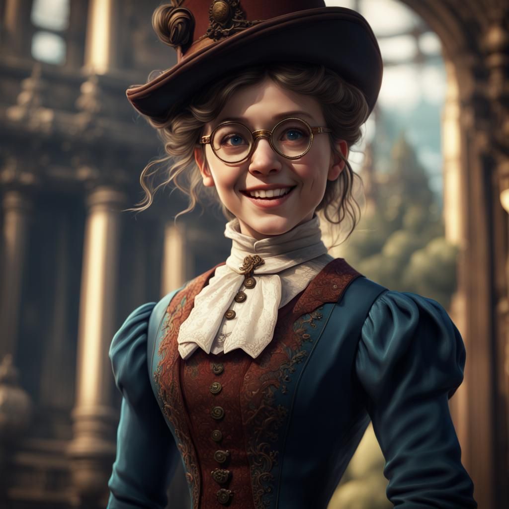 Girl in Goggles: Fantastical Victorian Portrait