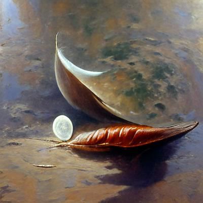 Half Moon in Oil Painting Style