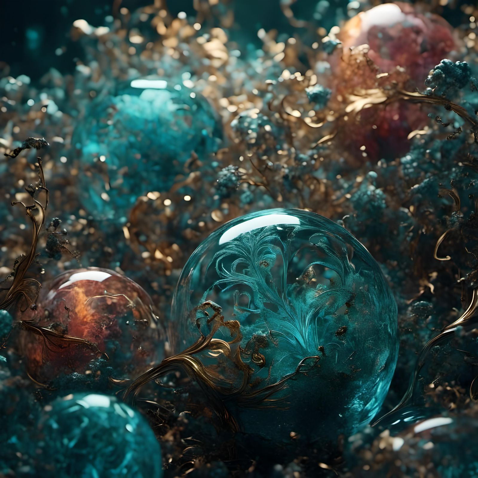 Blown Glass Art Masterpiece for Canvas