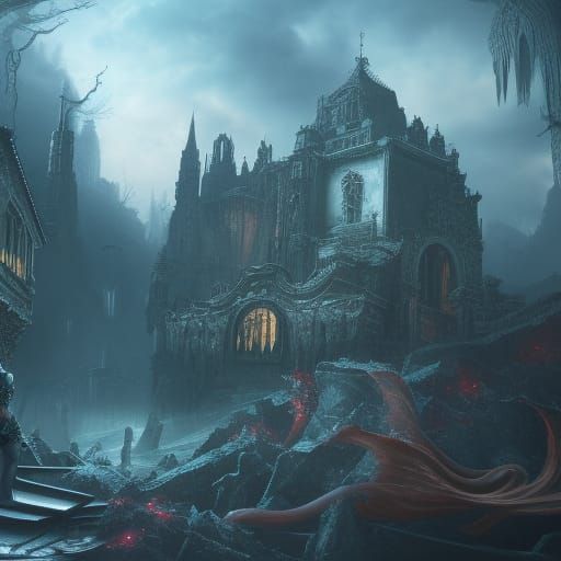 BloodRayne: Detailed Matte Painting in Deep Color