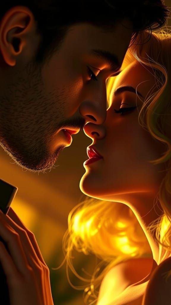 Romantic Couple in Sensual, Golden Light