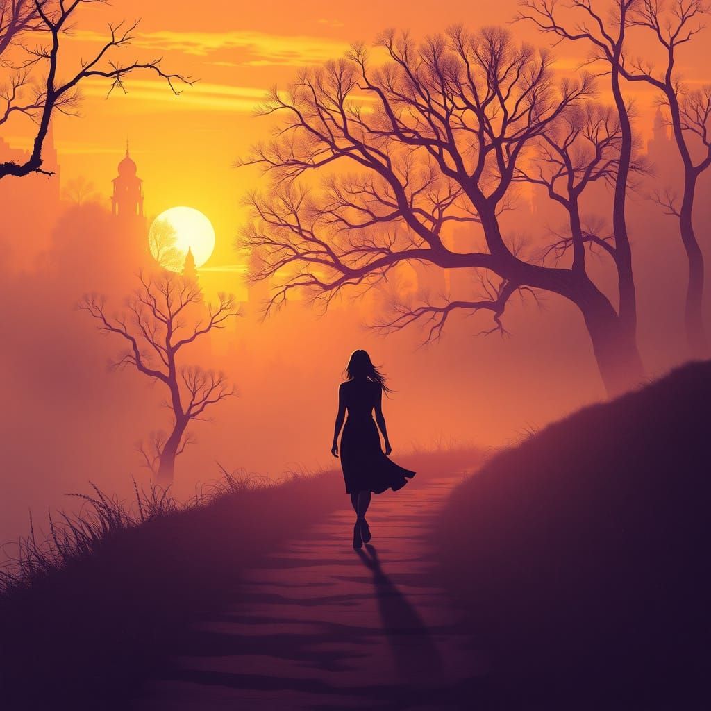 Ethereal Morning Walk in Golden Light