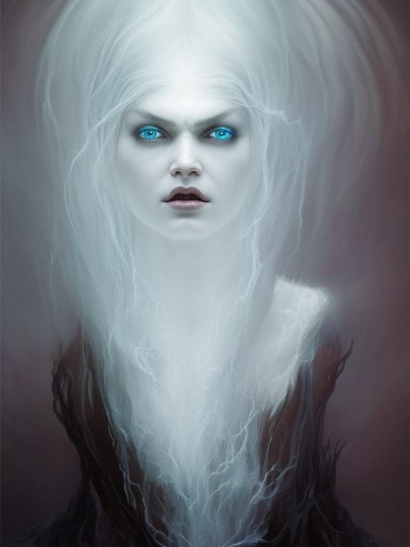 Terrifying Ghost Portrait in Supernatural Horror Style