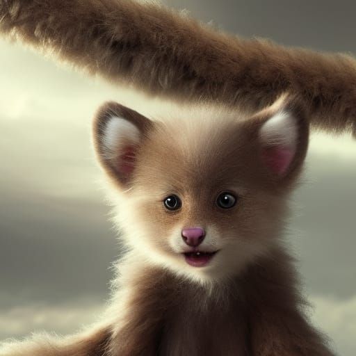 Cute Fuzzy Animal in Detailed Digital Painting