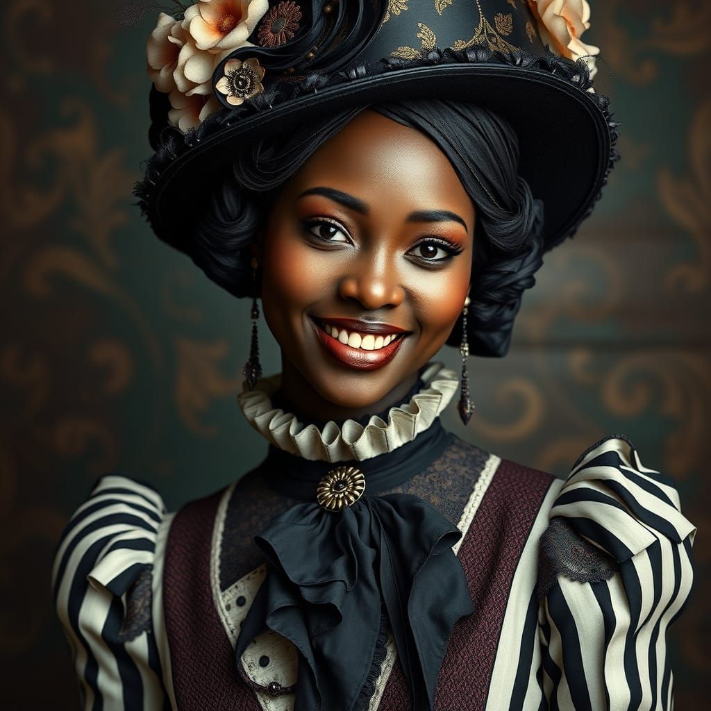 Victorian Woman Portrait in Fantastical Realism Style